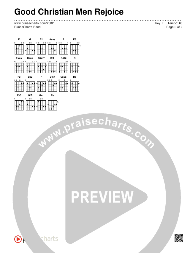 Good Christian Men Rejoice Chords & Lyrics (PraiseCharts Band / Arr. Daniel Galbraith)