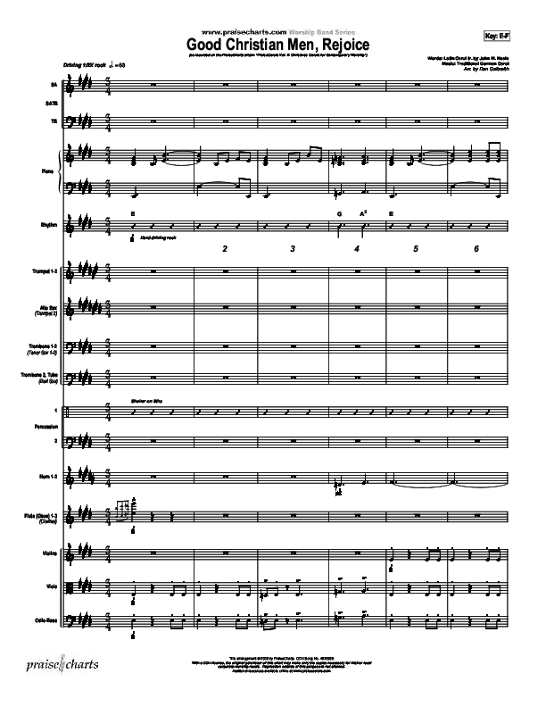 Good Christian Men Rejoice Conductor's Score (PraiseCharts Band / Arr. Daniel Galbraith)