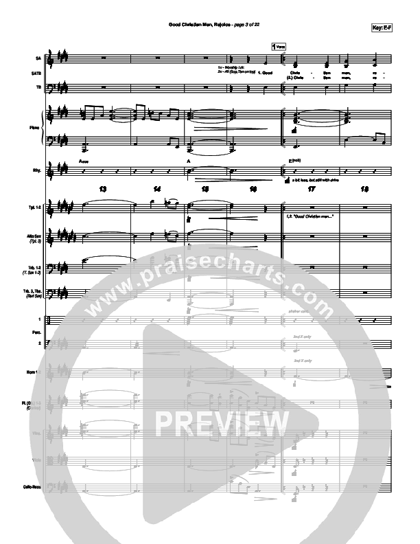 Good Christian Men Rejoice Conductor's Score (PraiseCharts Band / Arr. Daniel Galbraith)