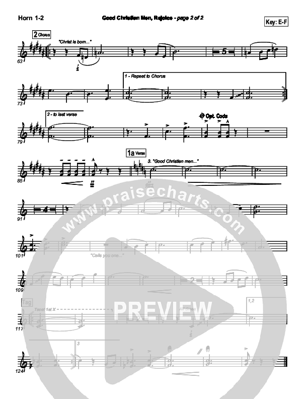 Good Christian Men Rejoice French Horn 1/2 (PraiseCharts Band / Arr. Daniel Galbraith)