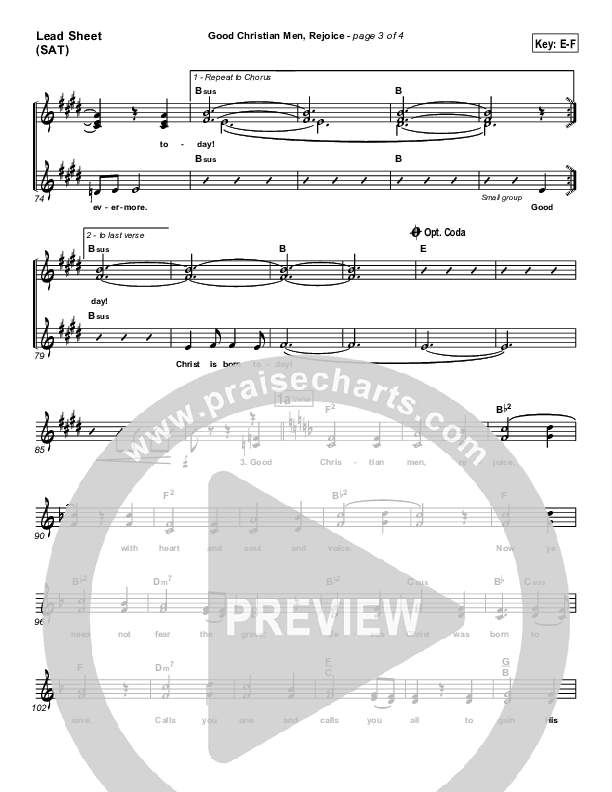 Good Christian Men Rejoice Lead Sheet (PraiseCharts Band / Arr. Daniel Galbraith)