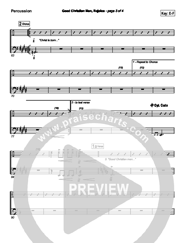 Good Christian Men Rejoice Percussion (PraiseCharts Band / Arr. Daniel Galbraith)