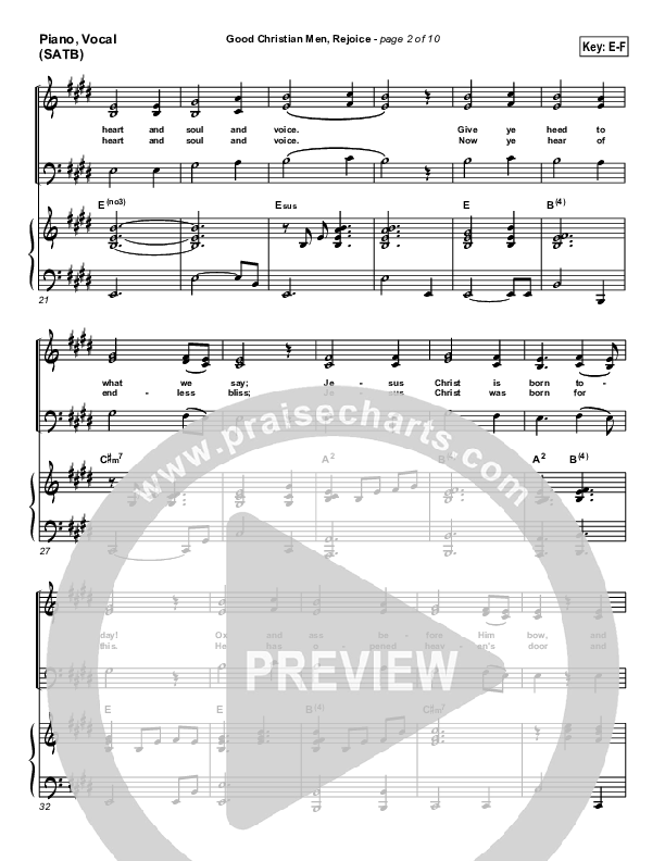 Good Christian Men Rejoice Piano/Vocal (PraiseCharts Band / Arr. Daniel Galbraith)