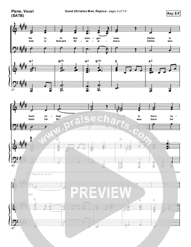 Good Christian Men Rejoice Piano/Vocal (PraiseCharts Band / Arr. Daniel Galbraith)