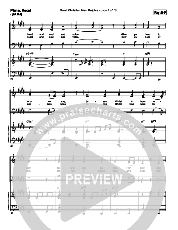 Good Christian Men Rejoice Piano/Vocal & Lead (PraiseCharts Band / Arr. Daniel Galbraith)