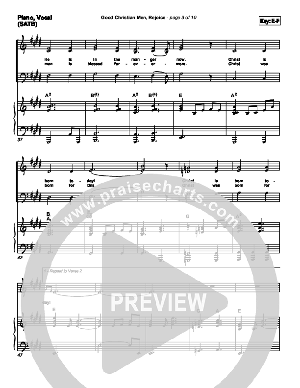 Good Christian Men Rejoice Piano/Vocal & Lead (PraiseCharts Band / Arr. Daniel Galbraith)