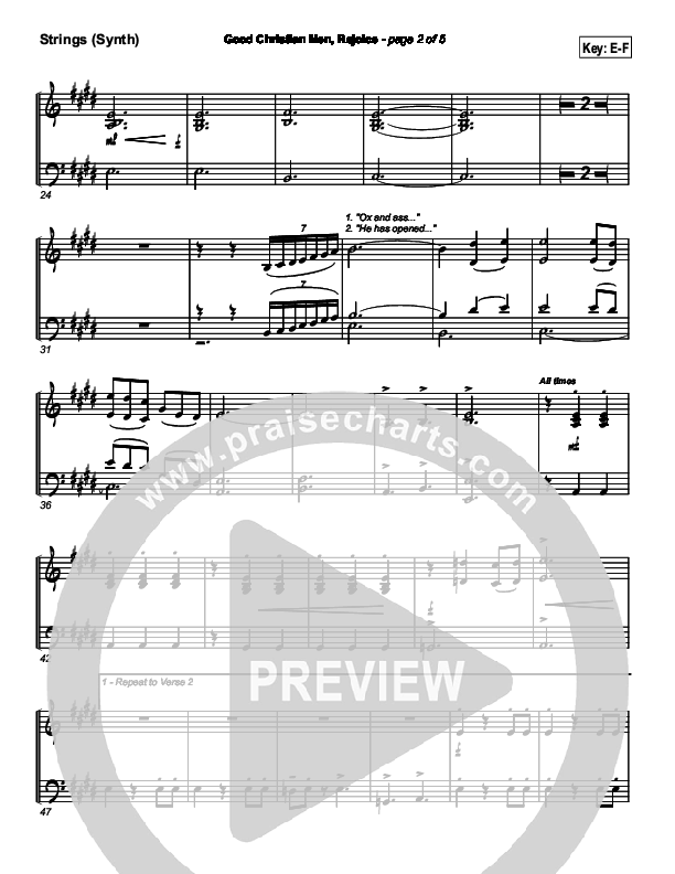 Good Christian Men Rejoice Synth Strings (PraiseCharts Band / Arr. Daniel Galbraith)