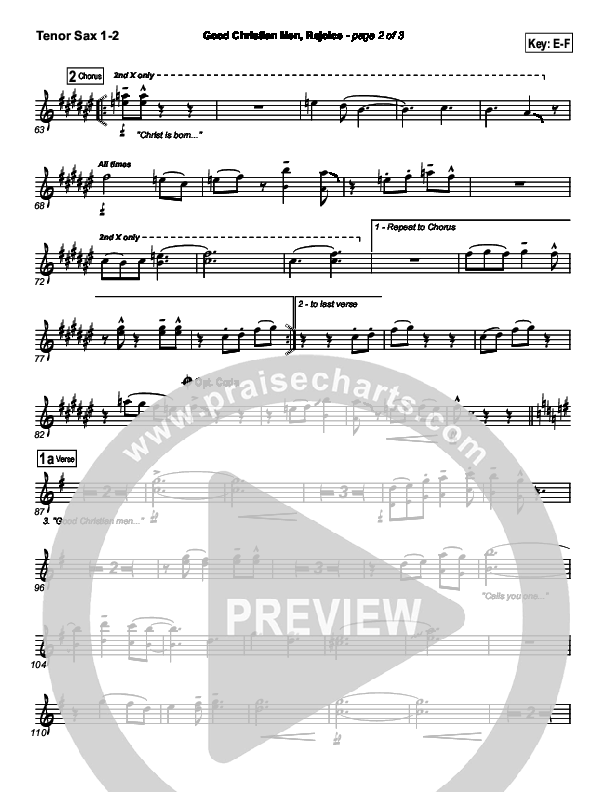 Good Christian Men Rejoice Tenor Sax 1/2 (PraiseCharts Band / Arr. Daniel Galbraith)