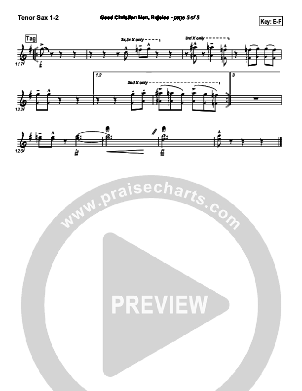 Good Christian Men Rejoice Tenor Sax 1/2 (PraiseCharts Band / Arr. Daniel Galbraith)