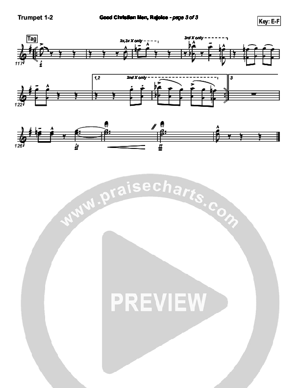Good Christian Men Rejoice Trumpet 1,2 (PraiseCharts Band / Arr. Daniel Galbraith)
