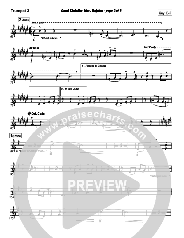 Good Christian Men Rejoice Trumpet 3 (PraiseCharts Band / Arr. Daniel Galbraith)