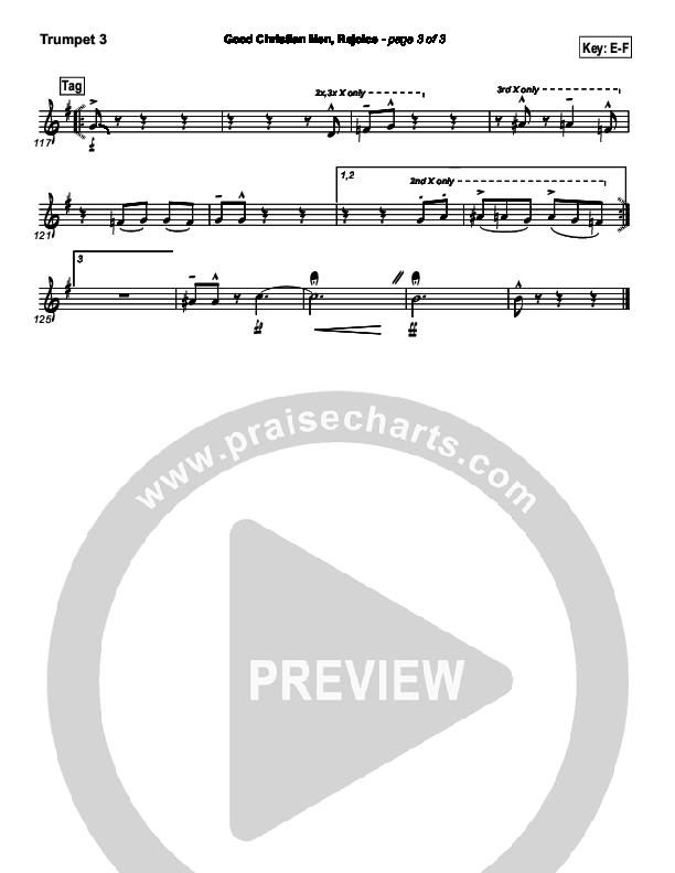 Good Christian Men Rejoice Trumpet 3 (PraiseCharts Band / Arr. Daniel Galbraith)