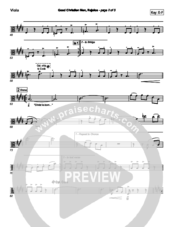 Good Christian Men Rejoice Viola (PraiseCharts Band / Arr. Daniel Galbraith)