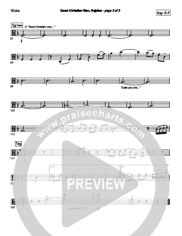 Good Christian Men Rejoice Viola (PraiseCharts Band / Arr. Daniel Galbraith)
