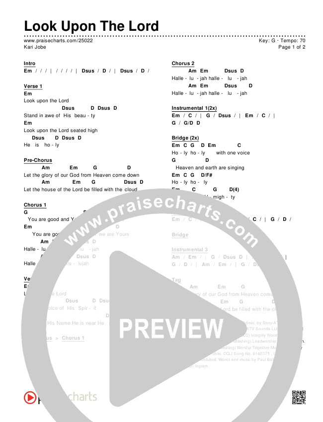 Look Upon The Lord Chords & Lyrics (Kari Jobe)