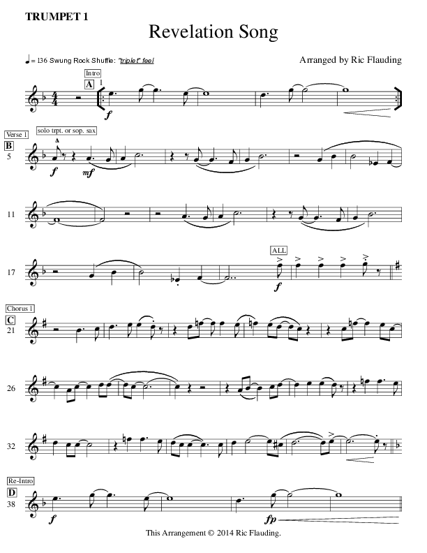 Revelation Song Trumpet 1 (Ric Flauding)