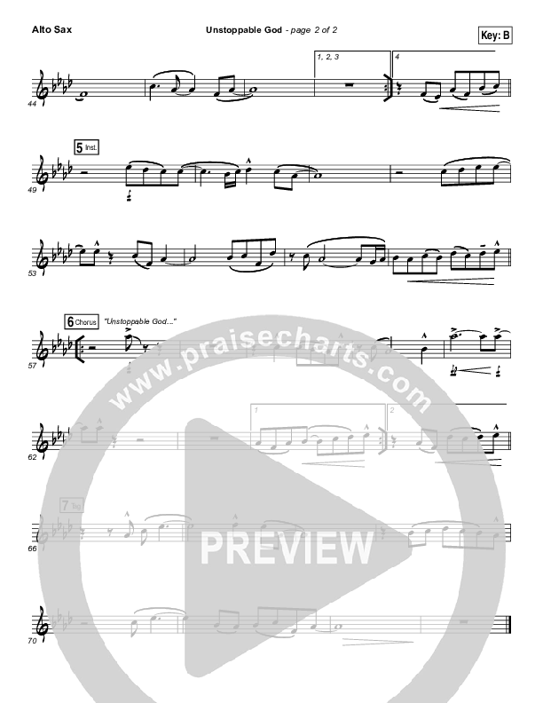 Unstoppable God Alto Sax (Elevation Worship)