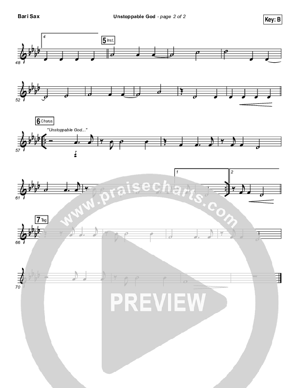Unstoppable God Bari Sax (Elevation Worship)