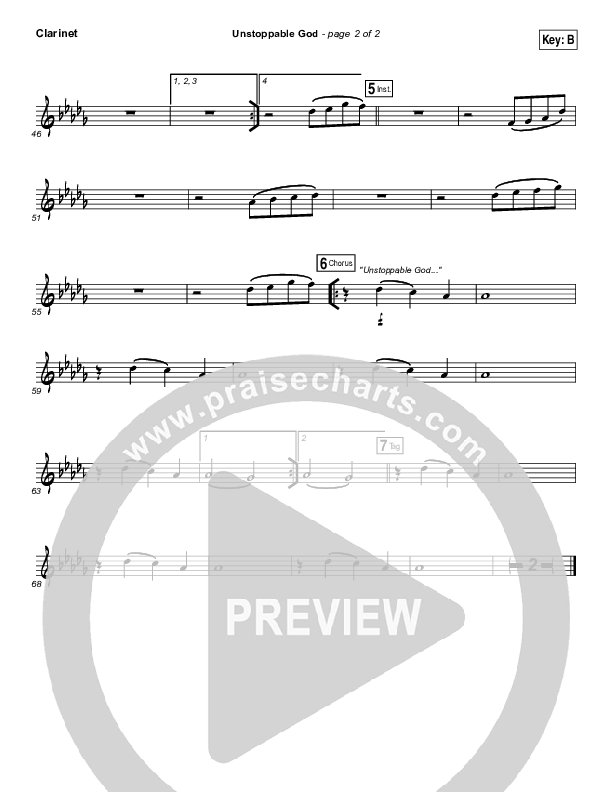 Unstoppable God Clarinet (Elevation Worship)