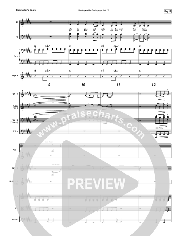 Unstoppable God Conductor's Score (Elevation Worship)