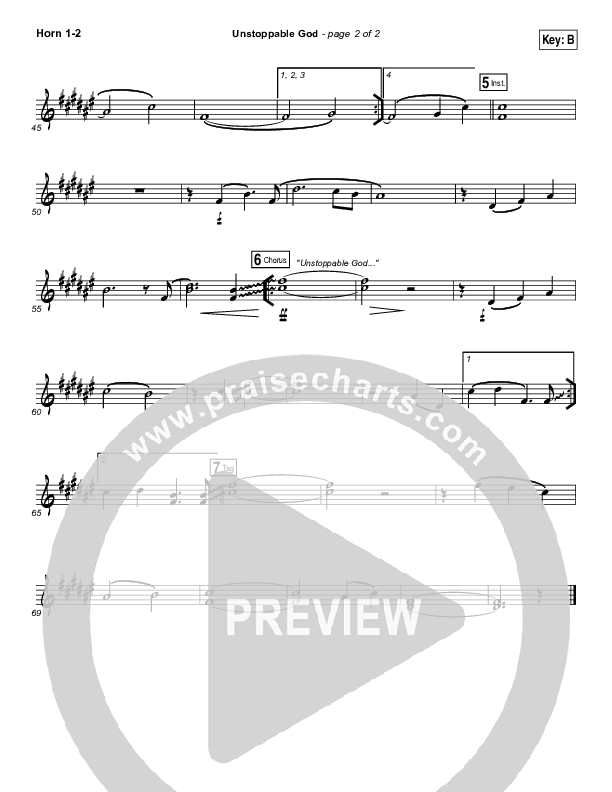Unstoppable God French Horn 1/2 (Elevation Worship)