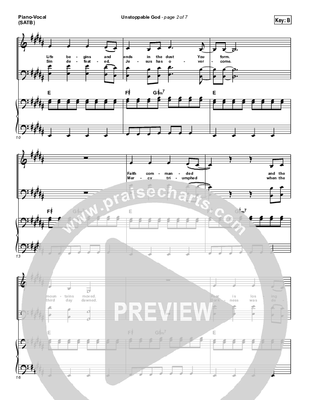 Unstoppable God Piano/Vocal Pack (Elevation Worship)