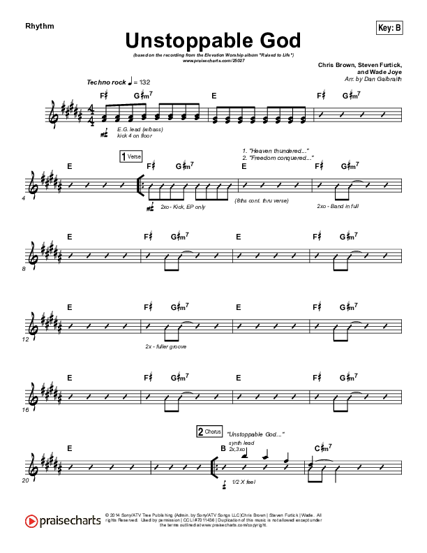 Unstoppable God Rhythm Chart (Elevation Worship)