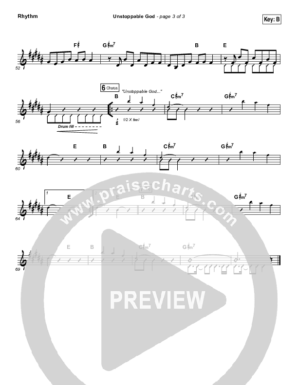Unstoppable God Rhythm Chart (Elevation Worship)