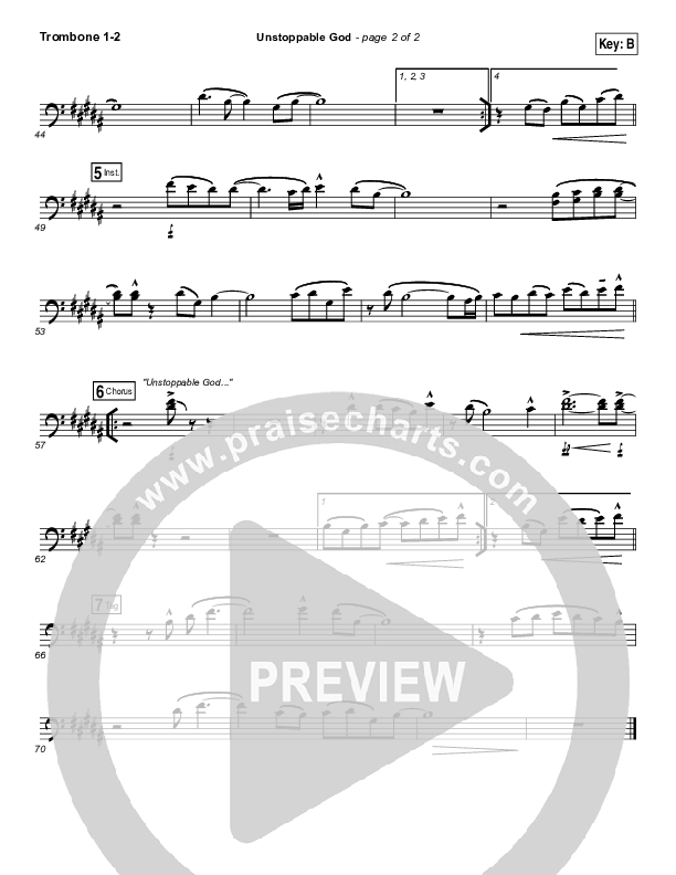 Unstoppable God Trombone 1/2 (Elevation Worship)