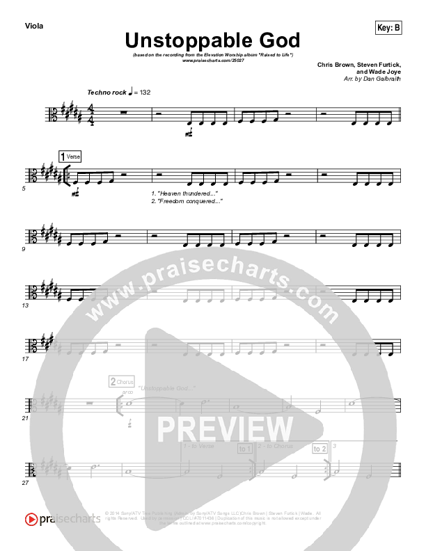 Unstoppable God Viola (Elevation Worship)