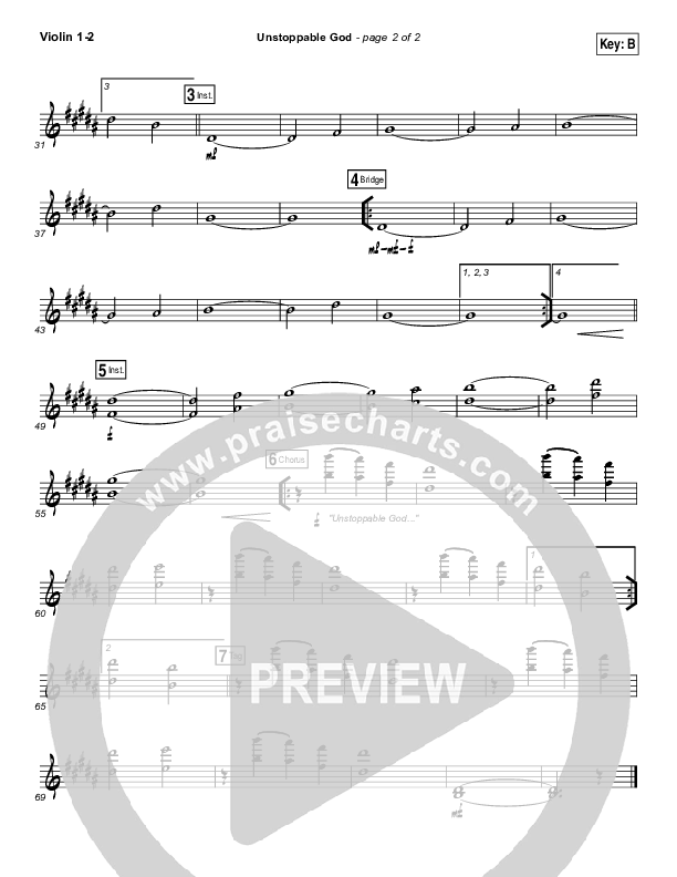Unstoppable God Violin 1/2 (Elevation Worship)
