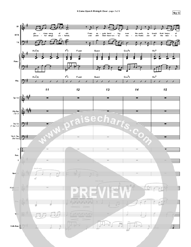 It Came Upon A Midnight Clear Conductor's Score (Kari Jobe / PraiseCharts Band / Arr. Daniel Galbraith)