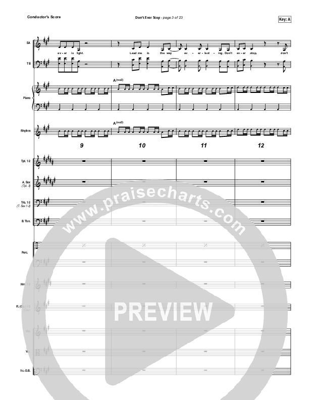 Don't Ever Stop Conductor's Score (Chris Tomlin / Passion)