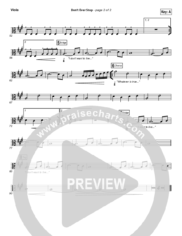 Don't Ever Stop Viola (Chris Tomlin / Passion)