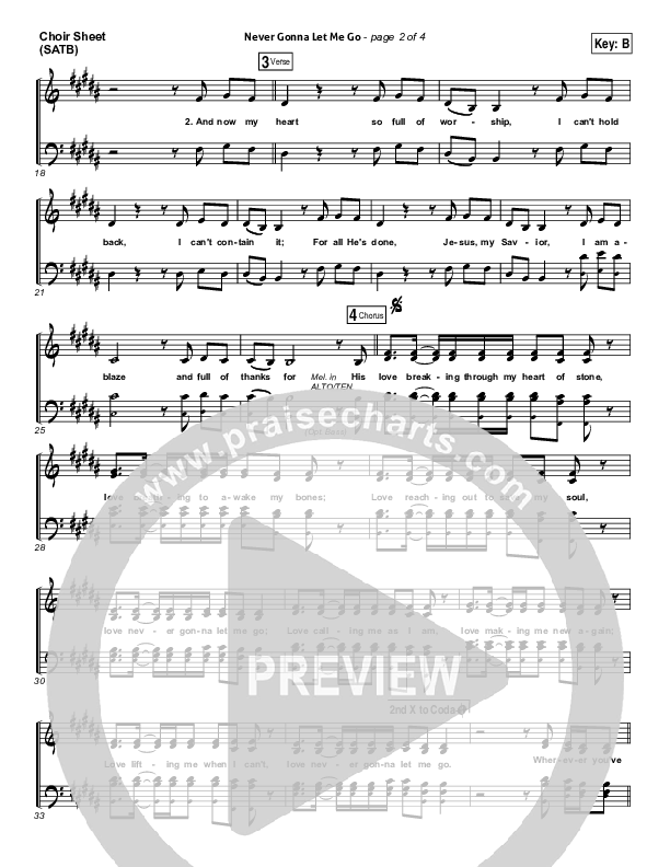 Never Gonna Let Me Go Choir Vocals (SATB) (Kristian Stanfill / Passion)