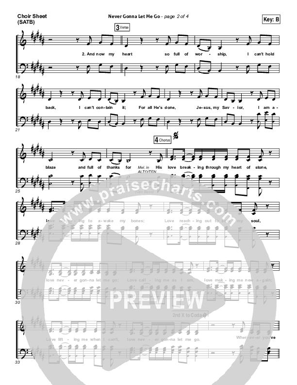 Never Gonna Let Me Go Choir Vocals (SATB) (Kristian Stanfill / Passion)