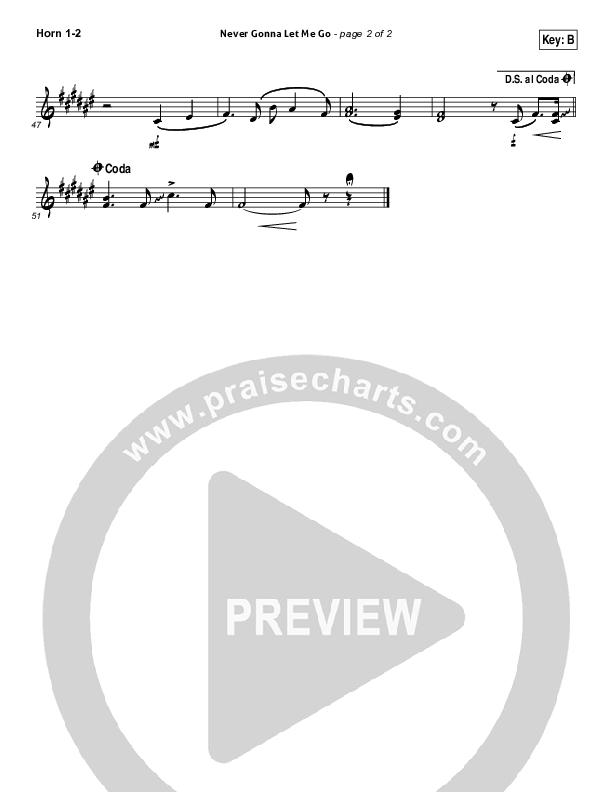 Never Gonna Let Me Go French Horn 1/2 (Kristian Stanfill / Passion)