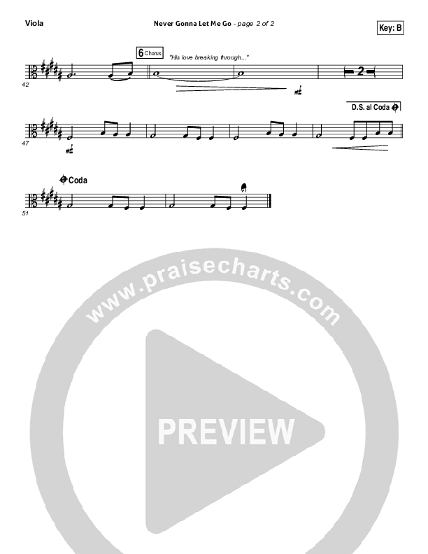 Never Gonna Let Me Go Viola (Kristian Stanfill / Passion)