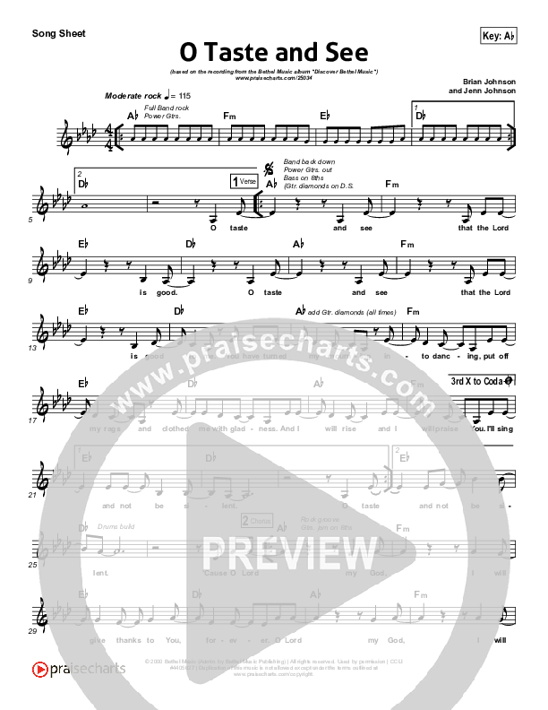 O Taste And See Lead (SAT) (Bethel Music)