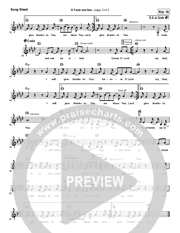 O Taste And See Lead (SAT) (Bethel Music)