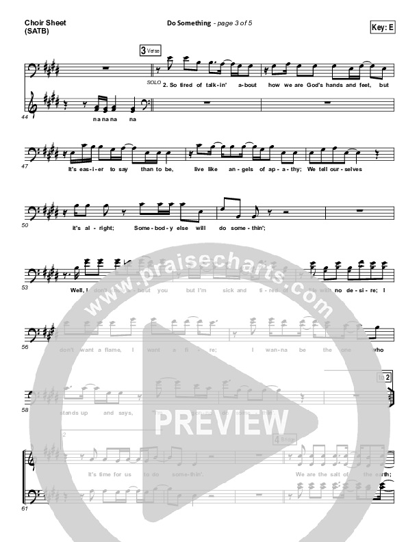 Do Something Choir Sheet (SATB) (Matthew West)