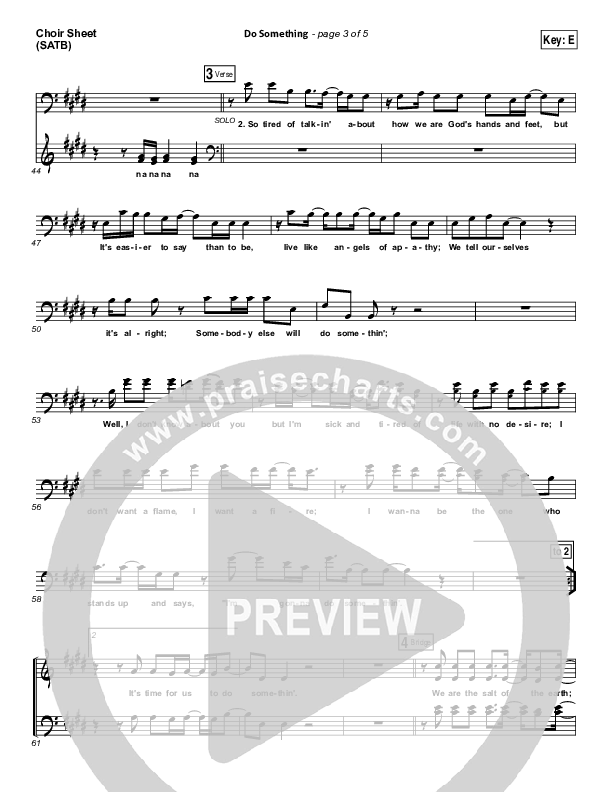 Do Something Choir Vocals (SATB) (Matthew West)