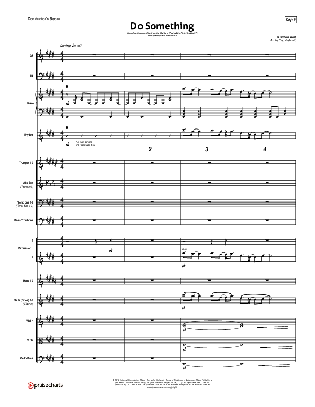 Do Something Conductor's Score (Matthew West)