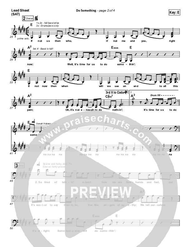 Do Something Lead Sheet (SAT) (Matthew West)