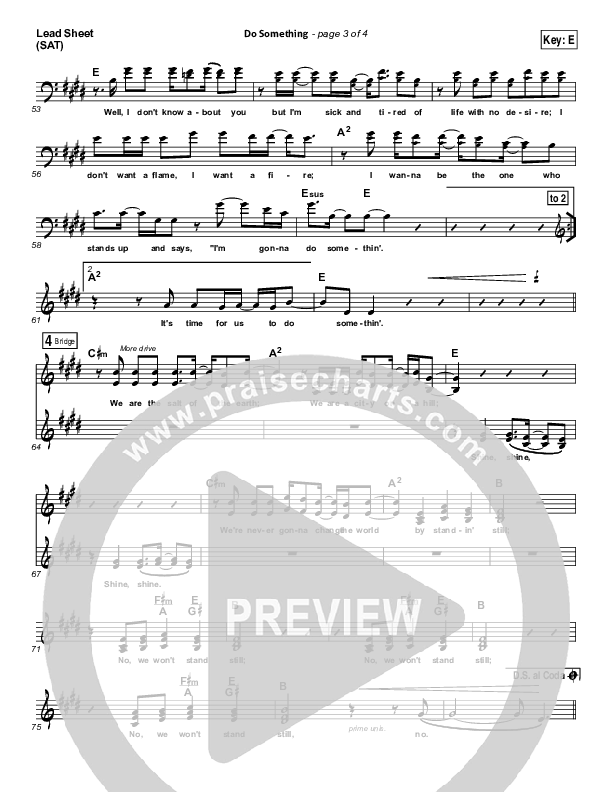 Do Something Lead Sheet (SAT) (Matthew West)