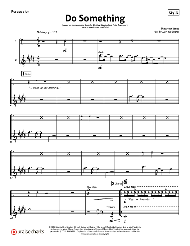Do Something Percussion (Matthew West)