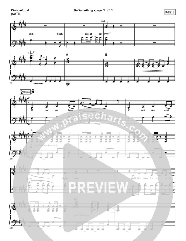 Do Something Piano/Vocal (SATB) (Matthew West)