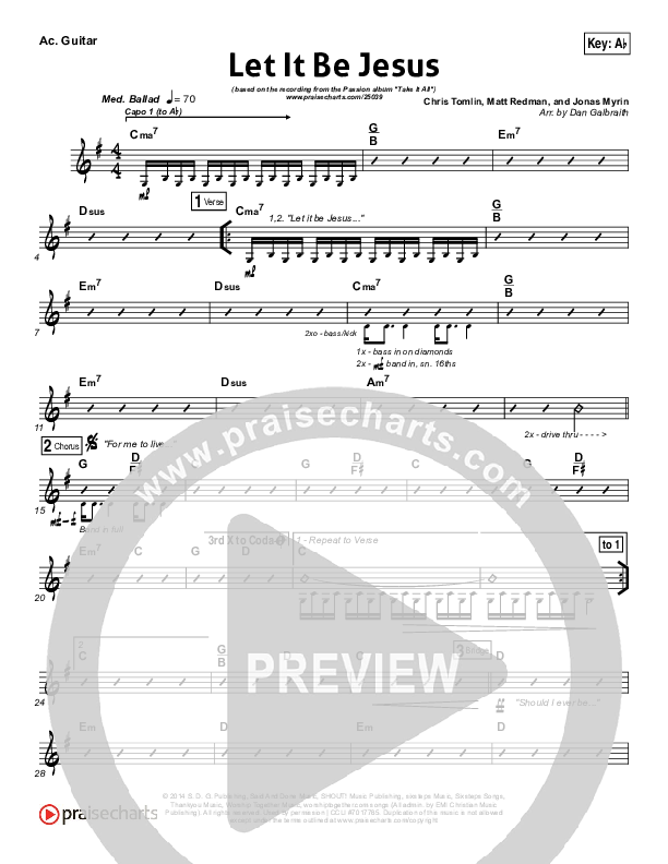 Let It Be Jesus Acoustic Guitar (Christy Nockels / Passion)