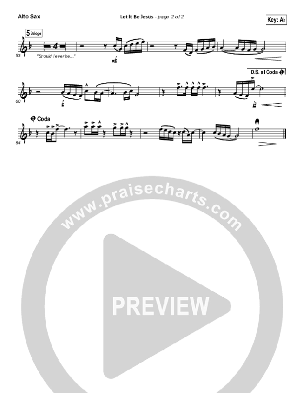 Let It Be Jesus Alto Sax Sheet Music PDF (Christy Nockels / Passion) PraiseCharts