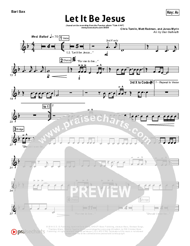 Let It Be Jesus Bari Sax (Christy Nockels / Passion)